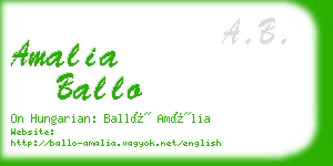 amalia ballo business card